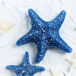 Blue starfish shape handmade candle