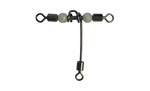 T-shape cross-line rolling swivel with pearl beads fishing tackle