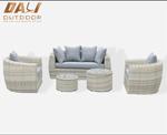 5 Pcs Double Sofa Sets with Footstool